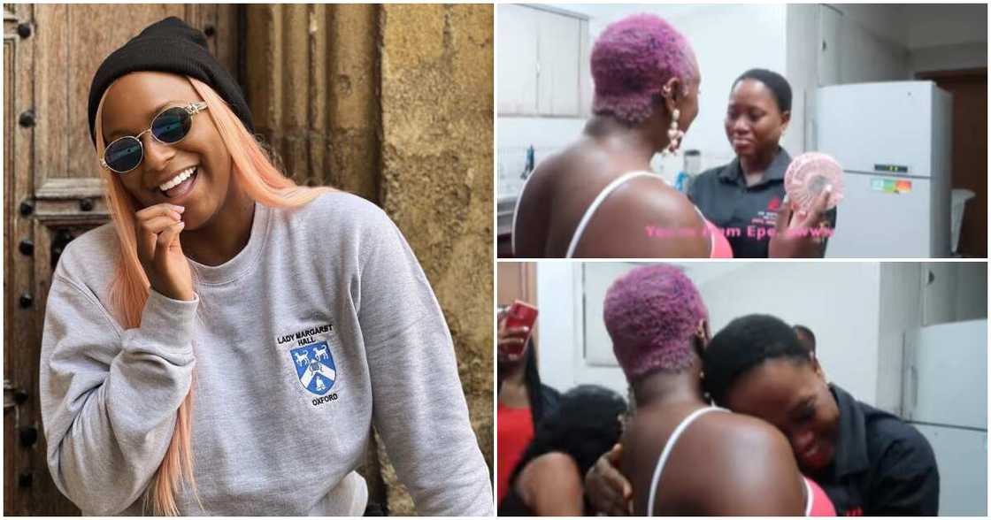 DJ Cuppy meets young lady in touching video DJ Cuppy meets young lady in touching video
