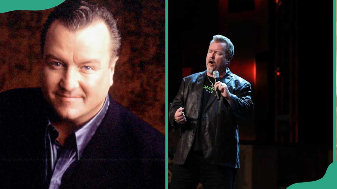 A portrait of Bob Carlisle (L). Bob Carlisle performing on stage (R)