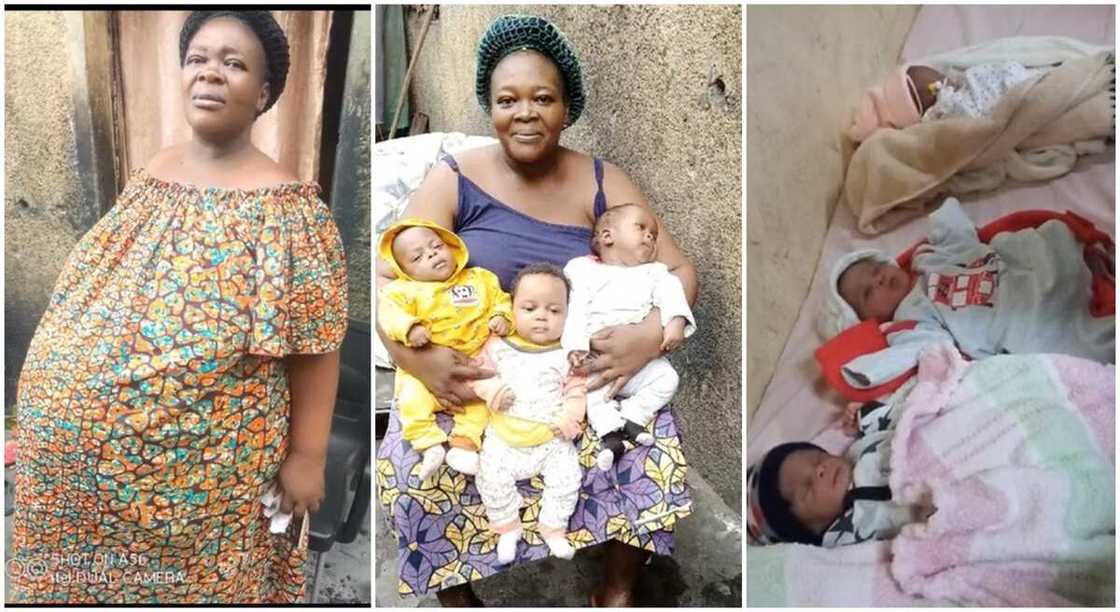 Photos of a woman and her beautiful triplets.