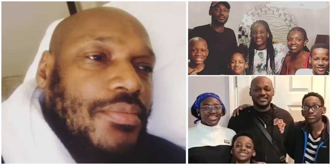 Singer 2baba prays for his kids. Singer 2baba prays for his kids.