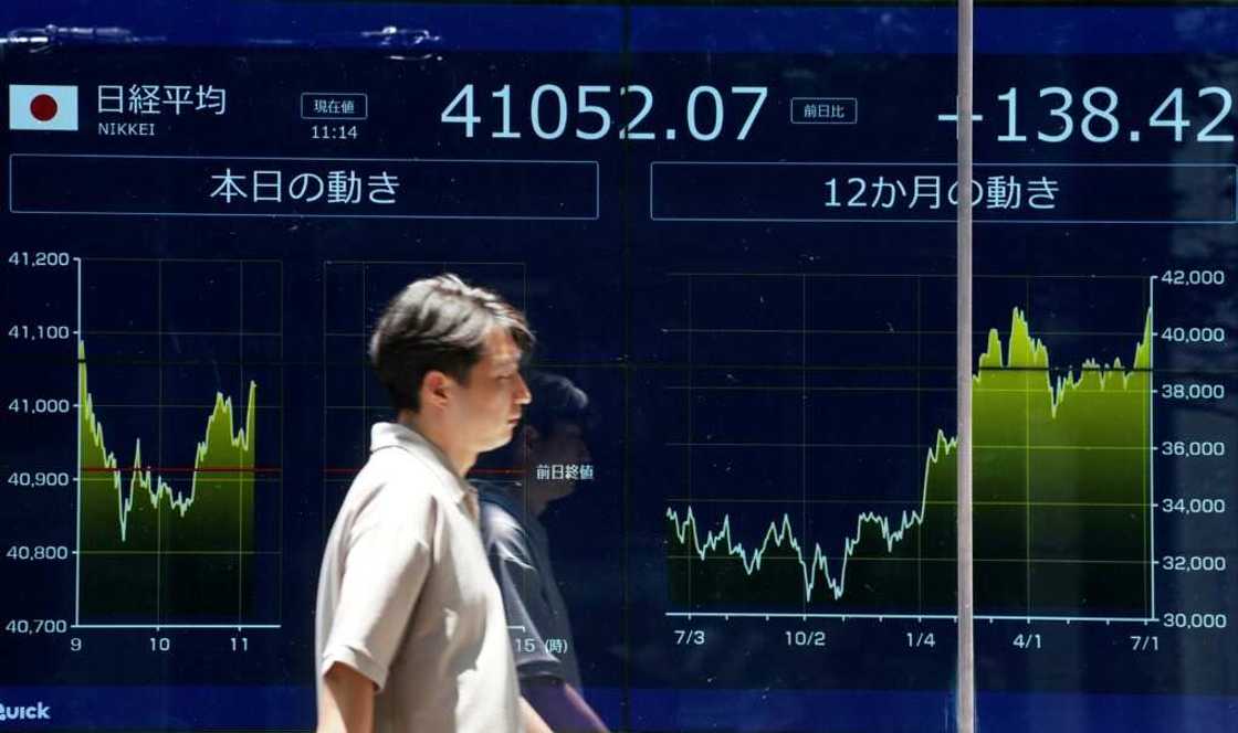 Asian markets were mixed on Monday, while the euro slipped after snap French elections