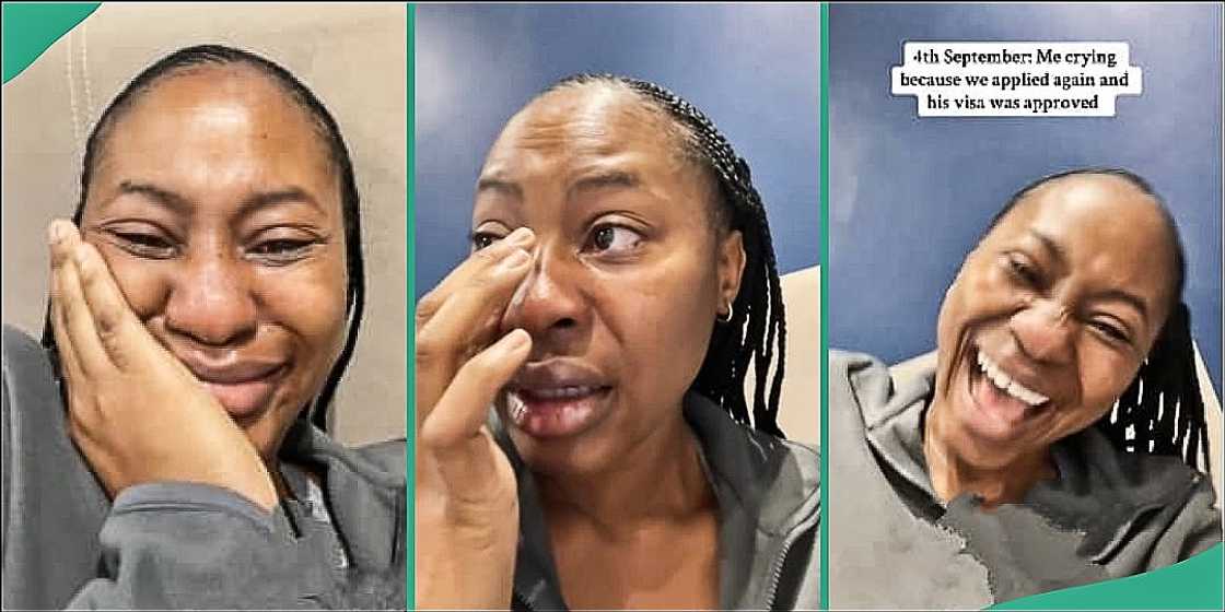 Lady in tears as brother's visa gets approved