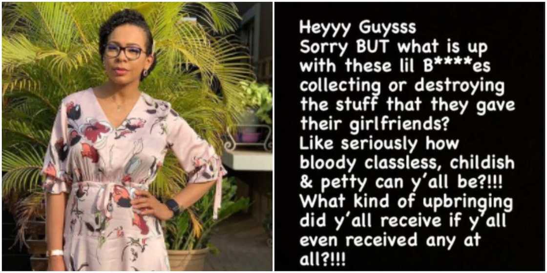 Reactions as BBNaija's Tboss blasts men who reclaim gifts from their girlfriends after breakup Reactions as BBNaija's Tboss blasts men who reclaim gifts from their girlfriends after breakup