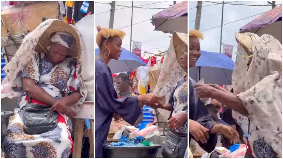 He gave the woman wads of naira notes. He gave the woman wads of naira notes.