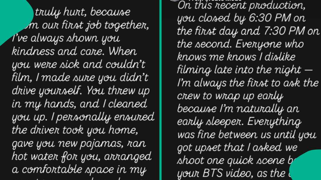 Peggy Ovire shares details of what transpired between her crew and Taye Orimoro