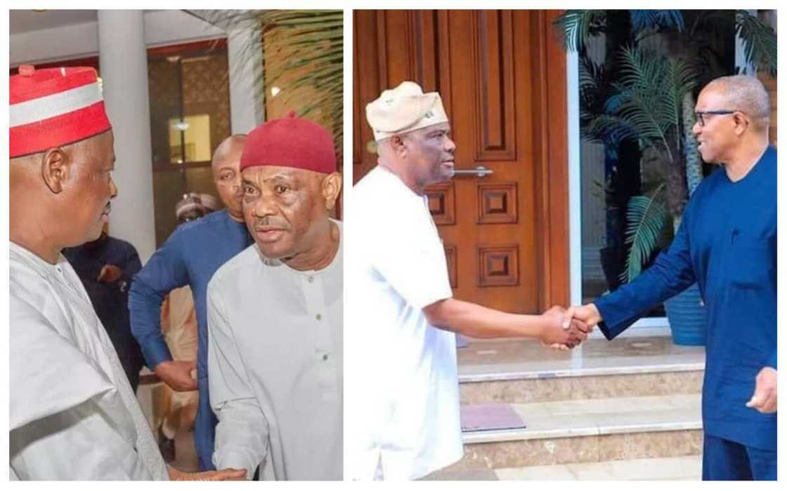 Nyesome Wike tare da Rabiu Kwankwaso, Peter Obi Nyesome Wike tare da Rabiu Kwankwaso, Peter Obi