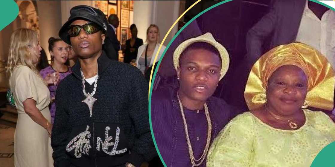 Wizkid at Victoria and Albert Museum's VIP opening night preview of "Gabrielle Chanel: Fashion Manifesto", Wizkid and late mum Wizkid at Victoria and Albert Museum's VIP opening night preview of "Gabrielle Chanel: Fashion Manifesto", Wizkid and late mum