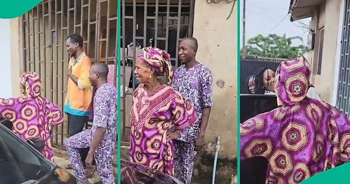 Woman based abroad returns to Nigeria with her children after 11 years, reunites with mum. Woman based abroad returns to Nigeria with her children after 11 years, reunites with mum.