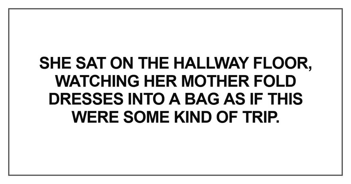 She sat on the hallway floor She sat on the hallway floor