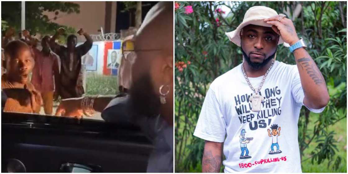 Davido gives beggar money Davido gives beggar money