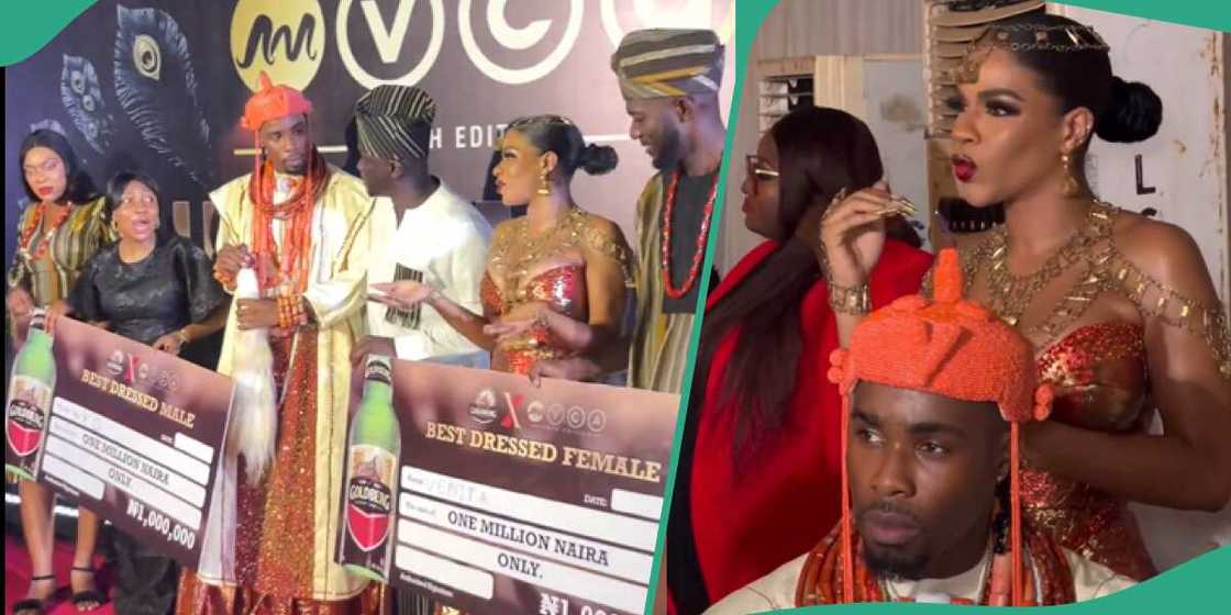 AMVCA cultural night: BBNaija's Neo and Venita win best dressed award. AMVCA cultural night: BBNaija's Neo and Venita win best dressed award.