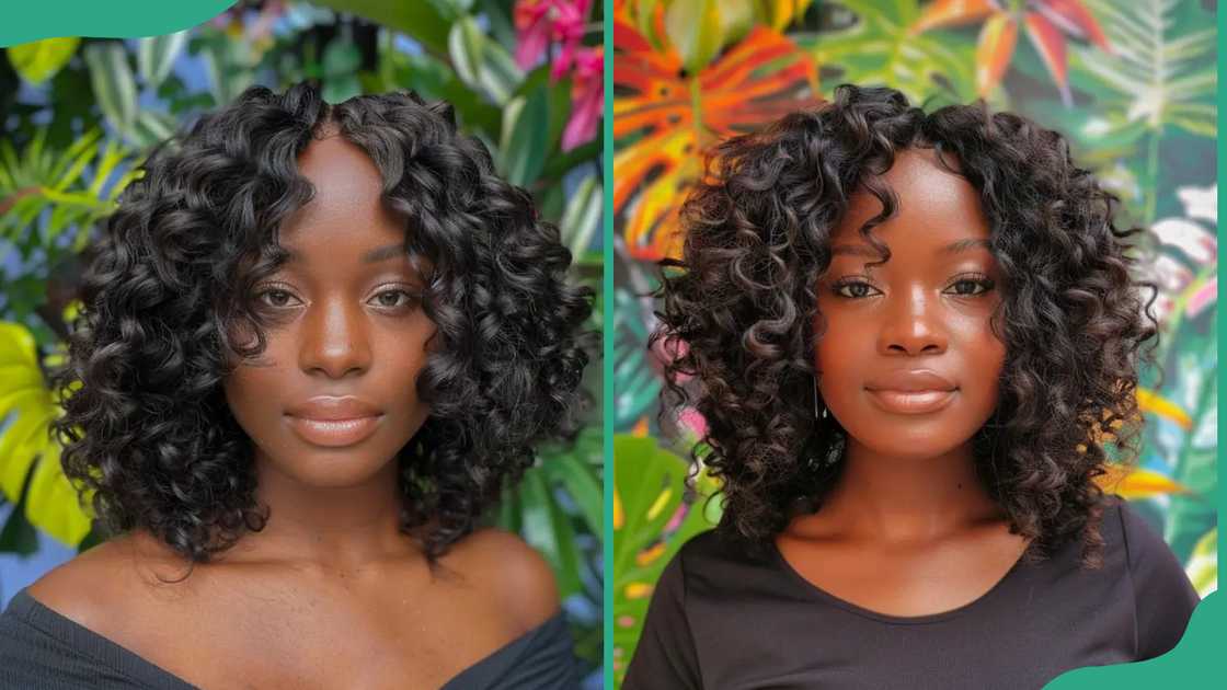 Side-swept curly bob Side-swept curly bob