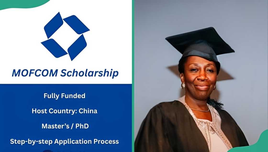 MOFCOM Scholarship post and a lady in her graduation attire