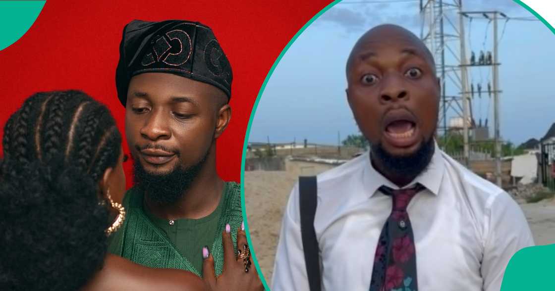 MC Lively teases fans after posing romantically with a lady. MC Lively teases fans after posing romantically with a lady.