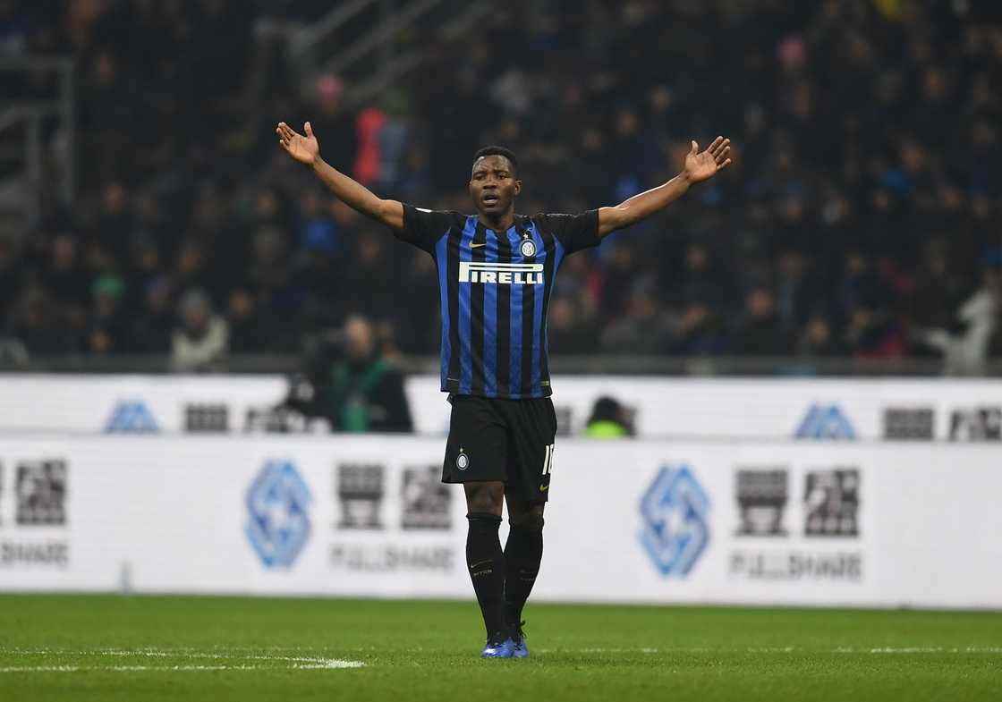 Kwadwo Asamoah of FC Internazionale gestures during the Serie A match Kwadwo Asamoah of FC Internazionale gestures during the Serie A match