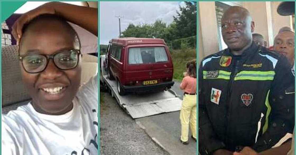 Three Nigerians who travelled from London to Lagos using bus, car, bike Three Nigerians who travelled from London to Lagos using bus, car, bike