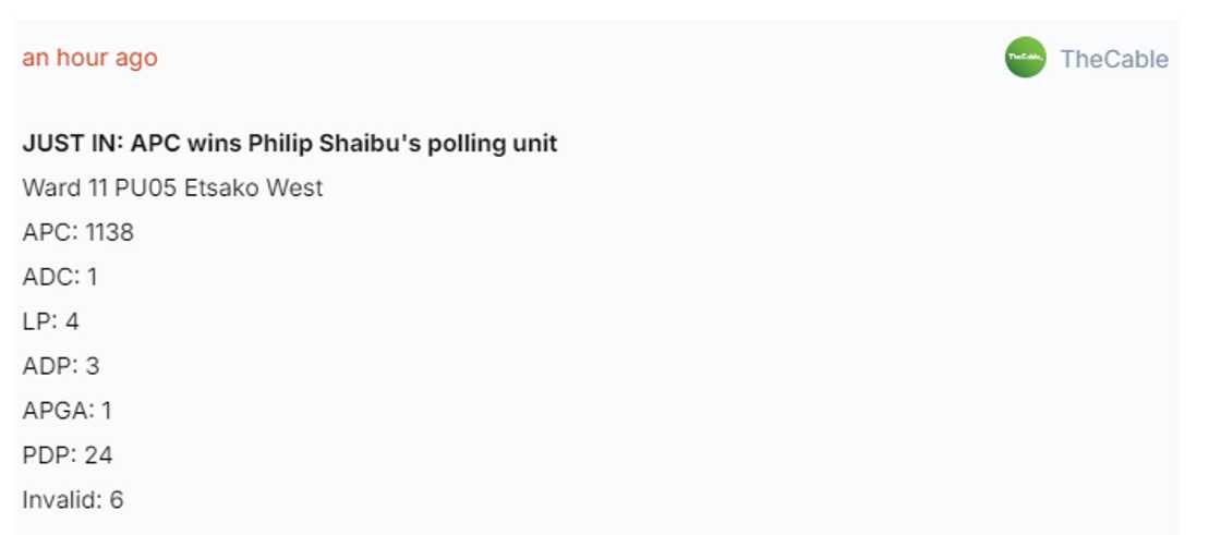 Edo election result Edo election result