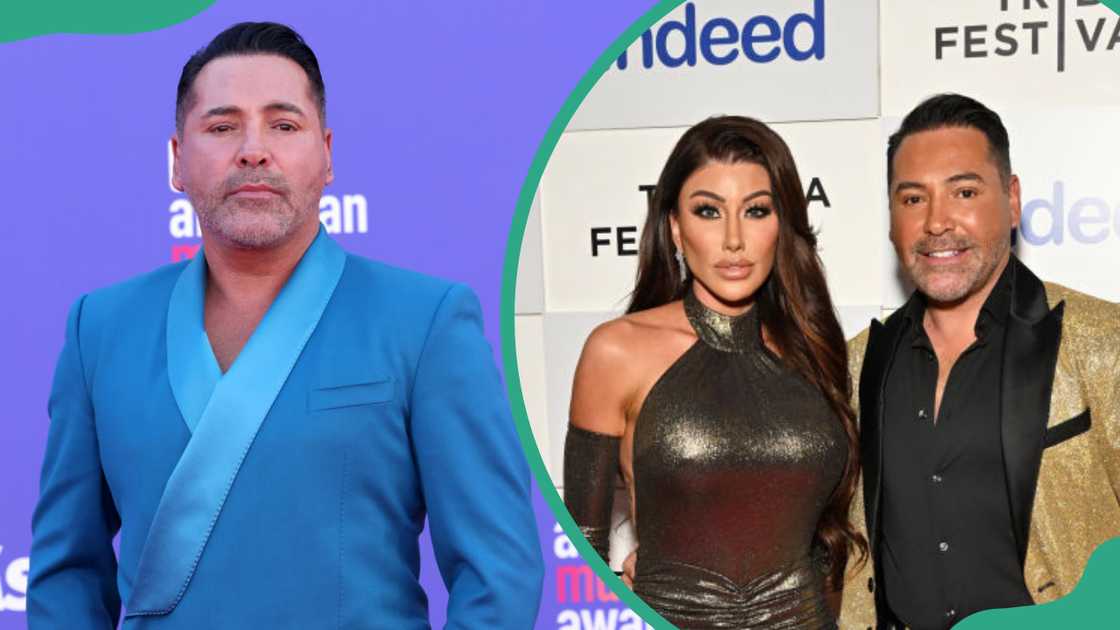 Oscar De La Hoya in Las Vegas, Nevada, and with Holly Sonders in New York City.