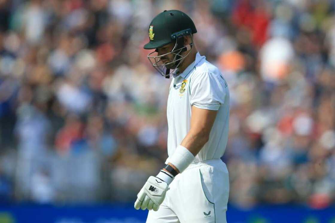 Struggling - Aiden Markram returns to the pavilion after being dismissed for six in South Africa's second innings of the third Test against England at Old Trafford Struggling - Aiden Markram returns to the pavilion after being dismissed for six in South Africa's second innings of the third Test against England at Old Trafford