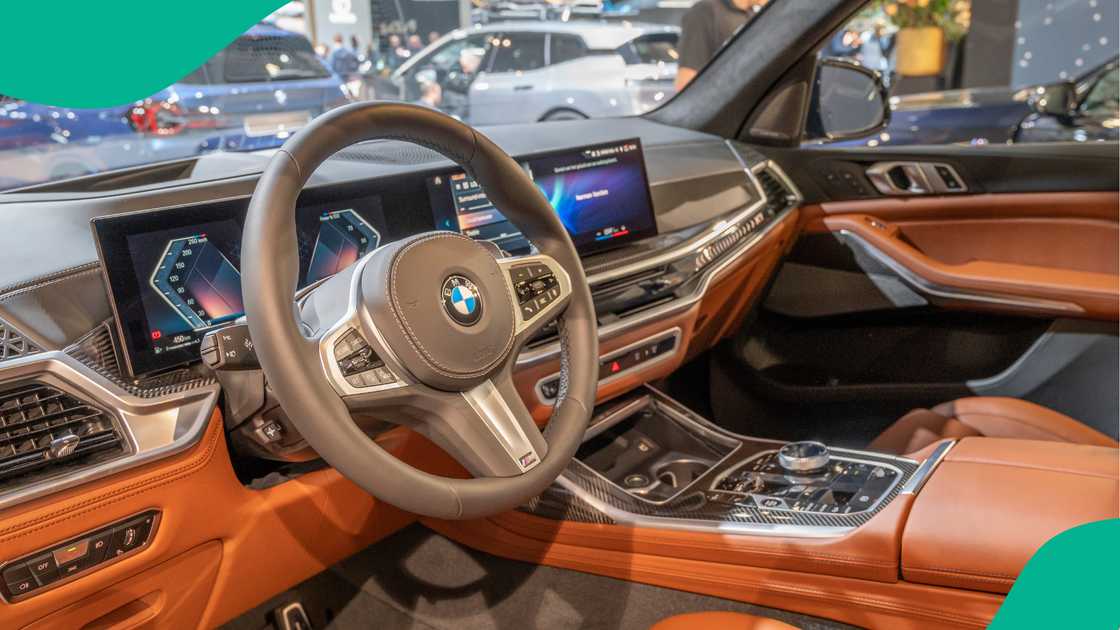 The interior of a BMW X7 The interior of a BMW X7