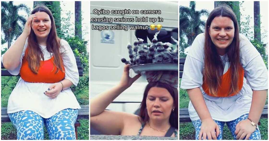 Onyibo lady named Pia explains how it feels hawking walnuts in Lagos. Onyibo lady named Pia explains how it feels hawking walnuts in Lagos.