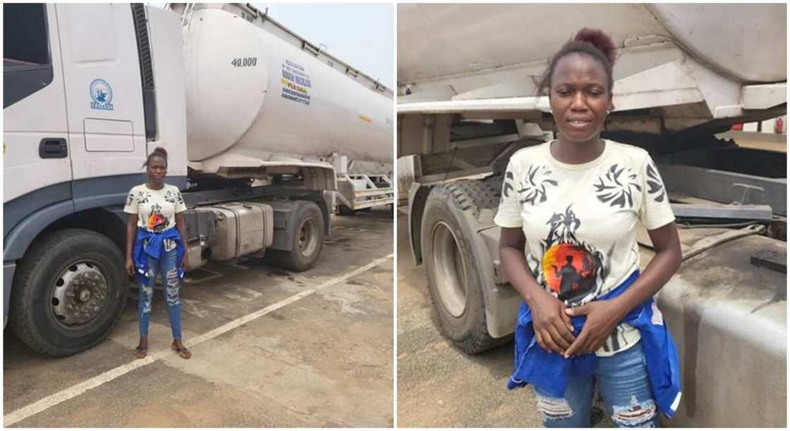 Photos of Yemi, Nigerian female tanker driver. Photos of Yemi, Nigerian female tanker driver.