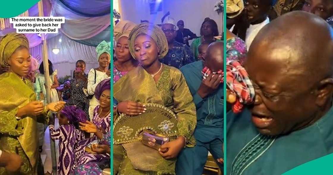 Nigerian father in tears as daughter returns surname to him during wedding Nigerian father in tears as daughter returns surname to him during wedding