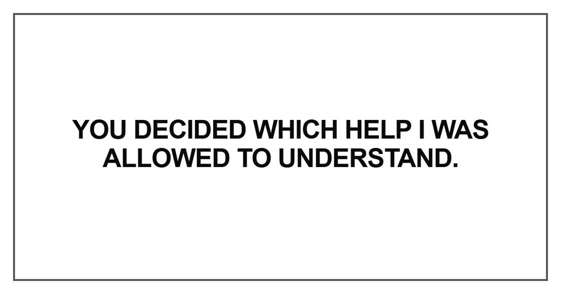 You decided which help