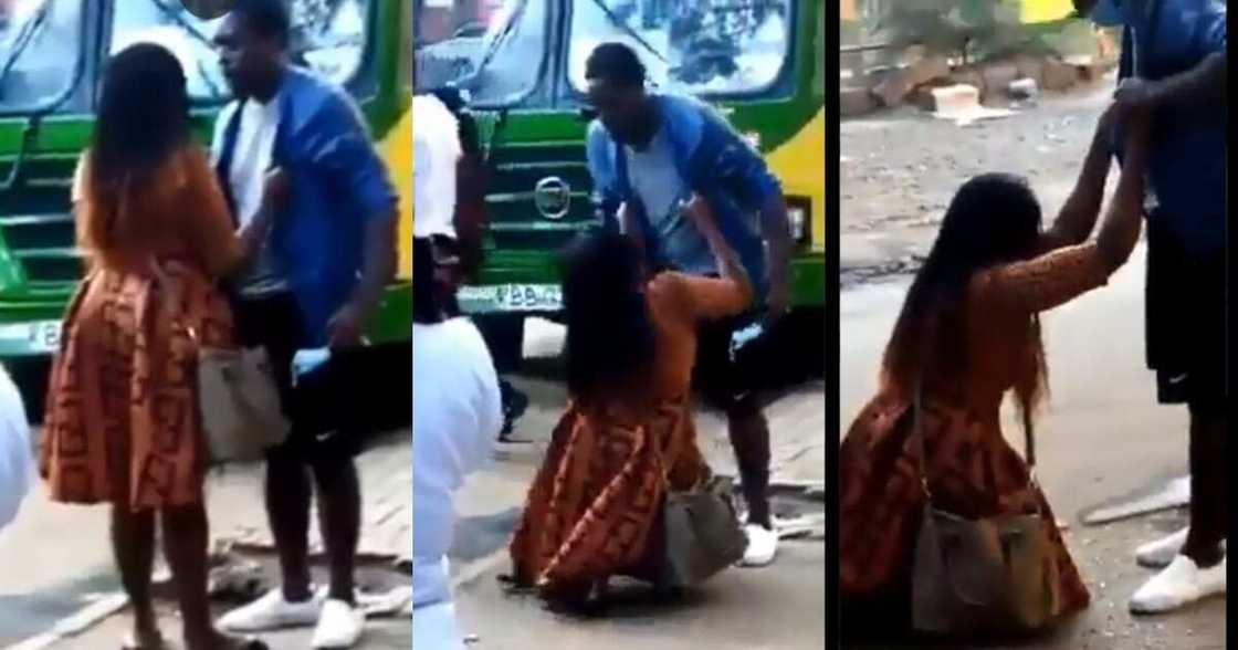 Video of Nairobi woman kneeling, sobbing to beg a man elicits reactions online Video of Nairobi woman kneeling, sobbing to beg a man elicits reactions online