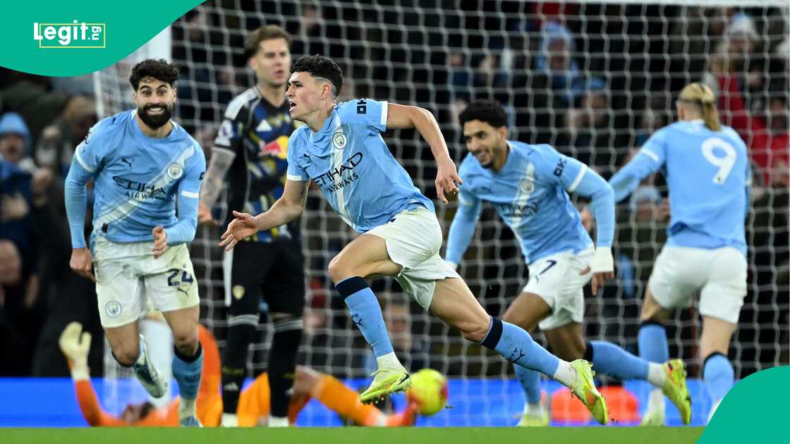 Phil Foden, Omar Marmoush, Josko Gvardiol, Erling Haaland, Manchester City, Leeds United, Etihad Stadium, Premier League. Phil Foden, Omar Marmoush, Josko Gvardiol, Erling Haaland, Manchester City, Leeds United, Etihad Stadium, Premier League.