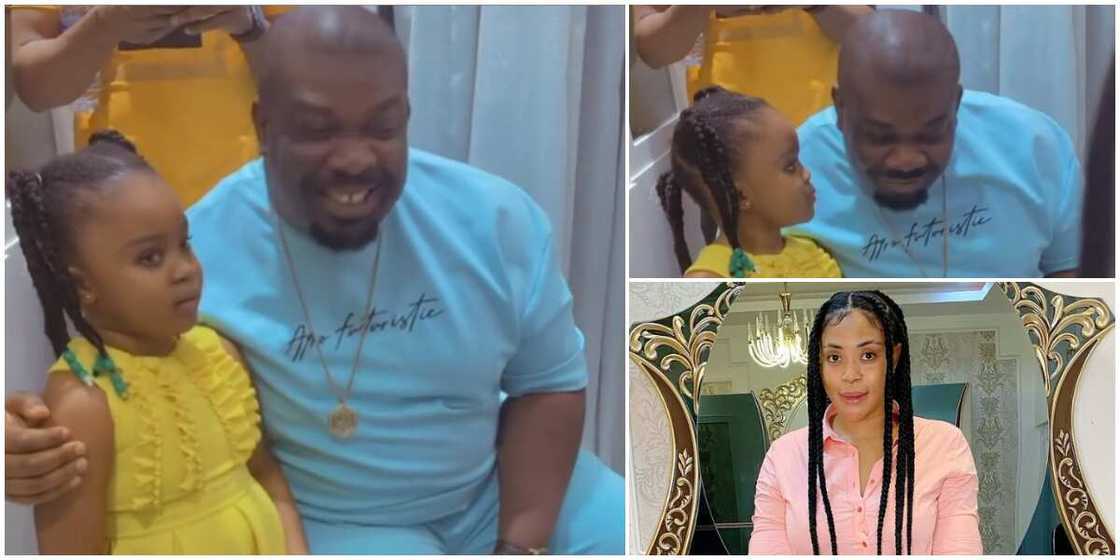 Mimi Orjiekwe's daughter meets Don Jazzy. Mimi Orjiekwe's daughter meets Don Jazzy.