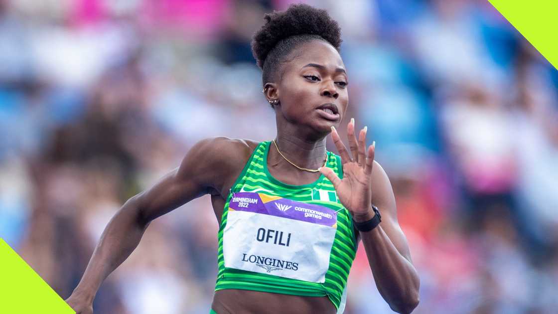 Favour Ofili has won Heat 6 at the Women's 200m