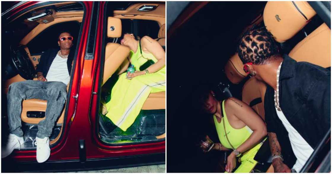 Wizkid and Jada in Rolls Royce. Wizkid and Jada in Rolls Royce.