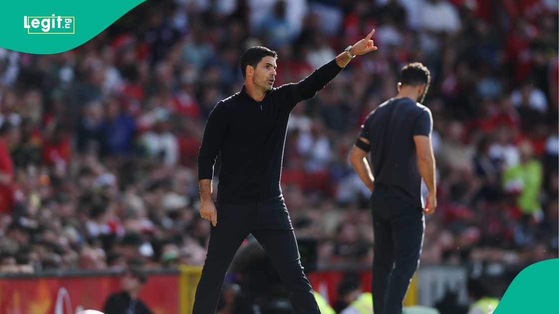 Mikel Arteta, Arsenal, Manchester United, Old Trafford, England, Premier League.
