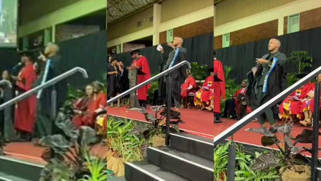 Graduate displays Kilimanjaro dance moves Graduate displays Kilimanjaro dance moves