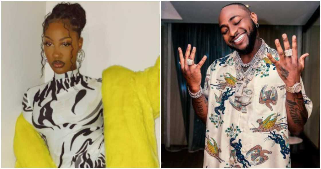 Singer Tems and her colleague Davido Singer Tems and her colleague Davido