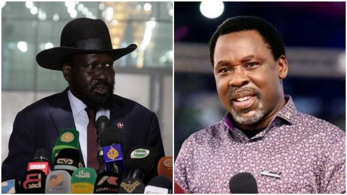 A collage of the president and the SCOAN prophet.
Photos sources: Getty Images/Guardian Nigeria A collage of the president and the SCOAN prophet.
Photos sources: Getty Images/Guardian Nigeria