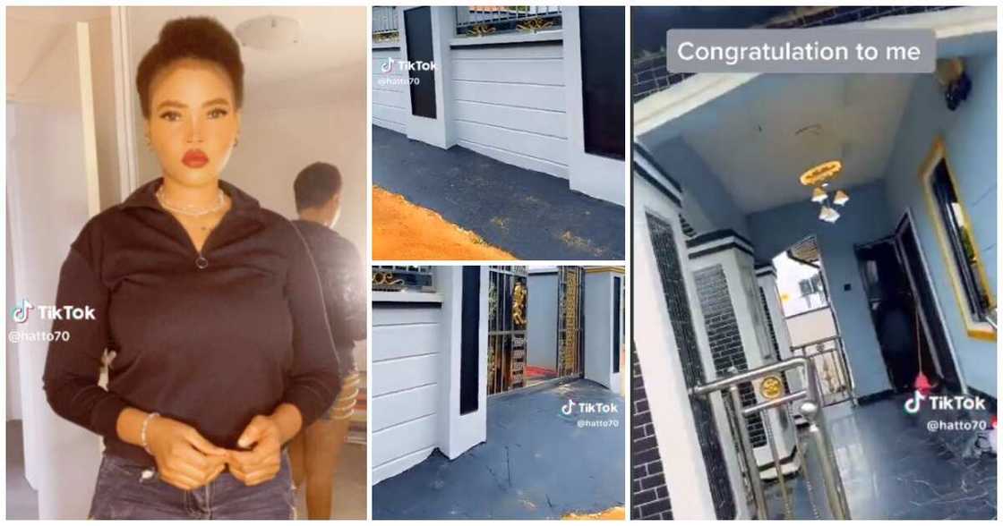 Nigerian lady, posh house, paints floor black