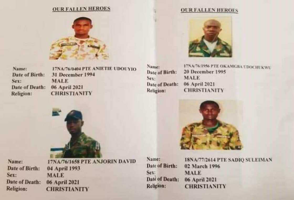 Tears as Army reveals, names, photos of 12 soldiers killed by bandits