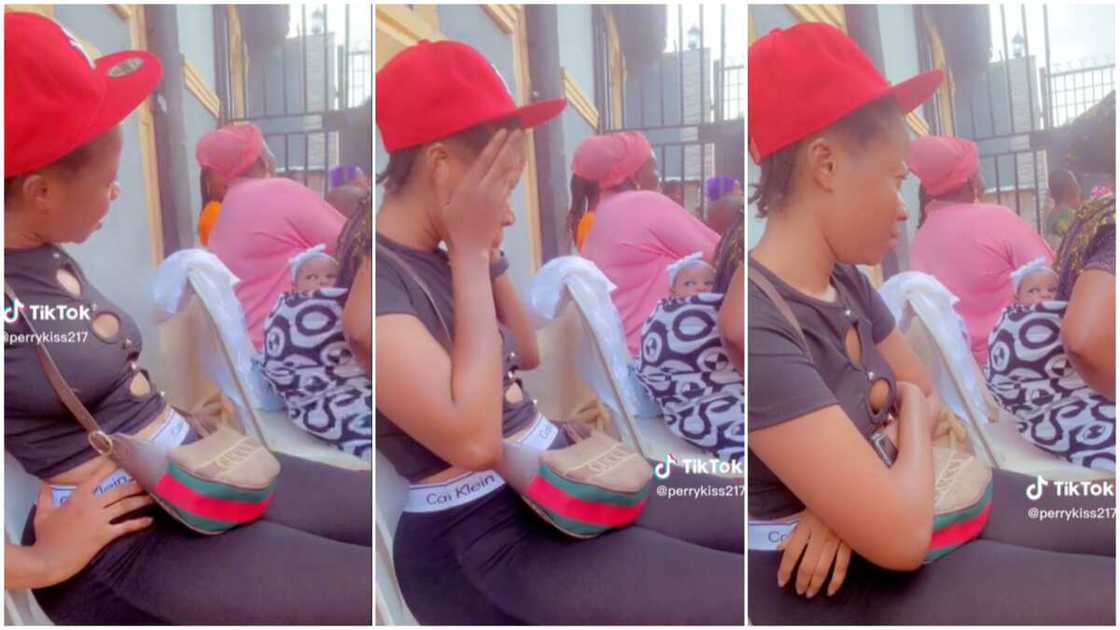 Funny lady played with kid/baby remained calm on mum's back. Funny lady played with kid/baby remained calm on mum's back.