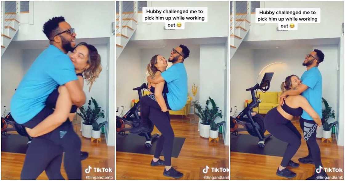 Oyinbo lady with nice physique, Nigerian man, screams, lifts off the ground Oyinbo lady with nice physique, Nigerian man, screams, lifts off the ground
