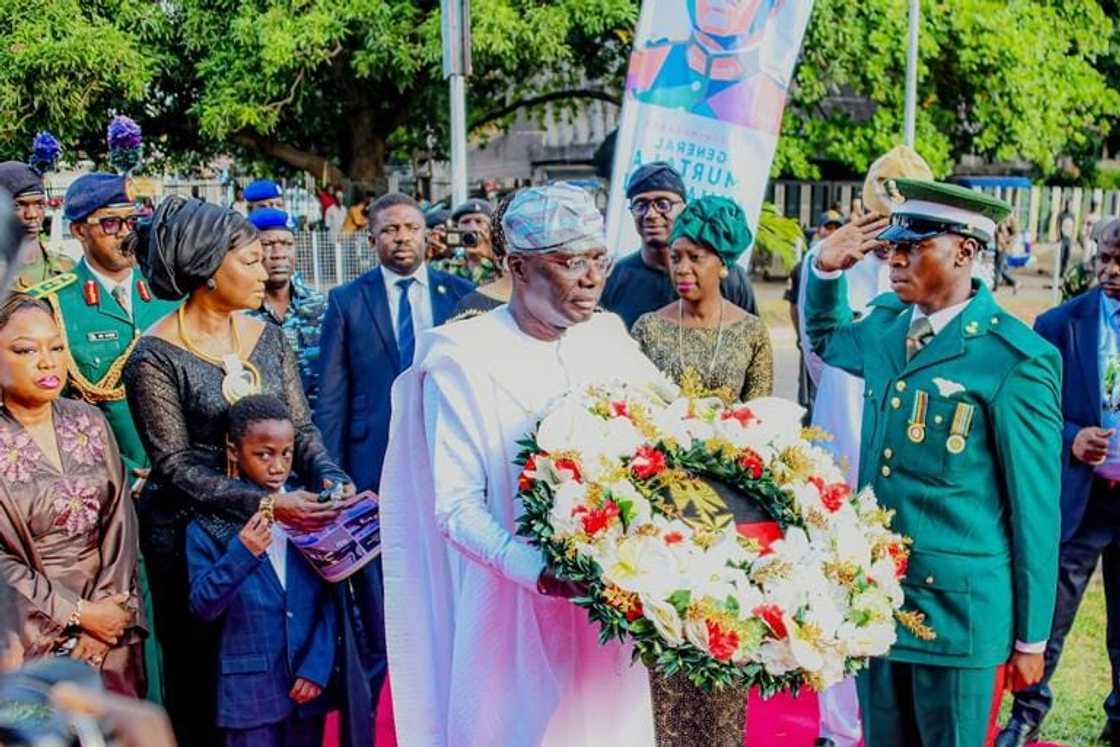 Sanwolu, Family, Others Extol Murtala Muhammed at Solemn Wreath-Laying Ceremony in Lagos