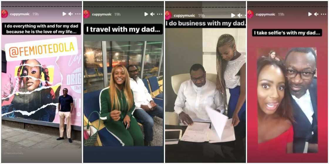 DJ Cuppy travels with her dad