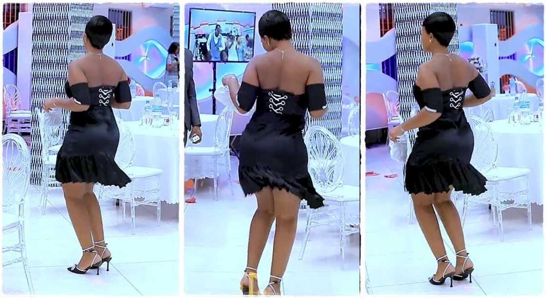 Photos of a lady posing for a dance during a party. Photos of a lady posing for a dance during a party.