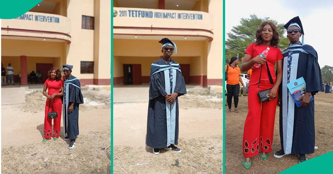 Wife overjoyed as her husband graduates from polytechnic after 5 years, says she encouraged him to return to school