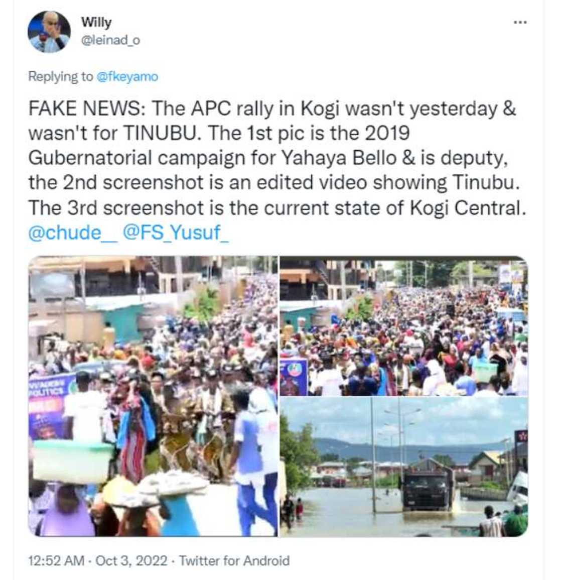 Fake news, Keyamo called out Fake news, Keyamo called out