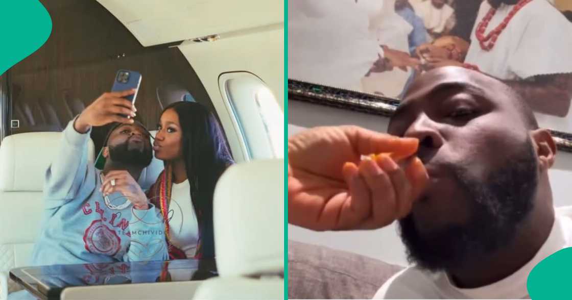 Fans react to the video of Chioma feeding Davido. Fans react to the video of Chioma feeding Davido.