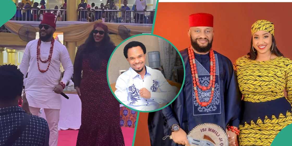 Yul Edochie and Judy at Prophet Odumeje’s church