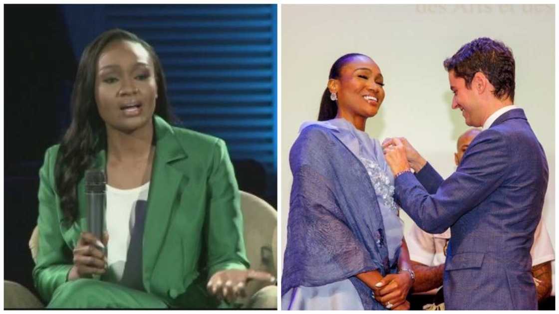 Bella Disu is the youngest recipient of the award as confirmed by the French government official. Photo source: ThisDay Bella Disu is the youngest recipient of the award as confirmed by the French government official. Photo source: ThisDay