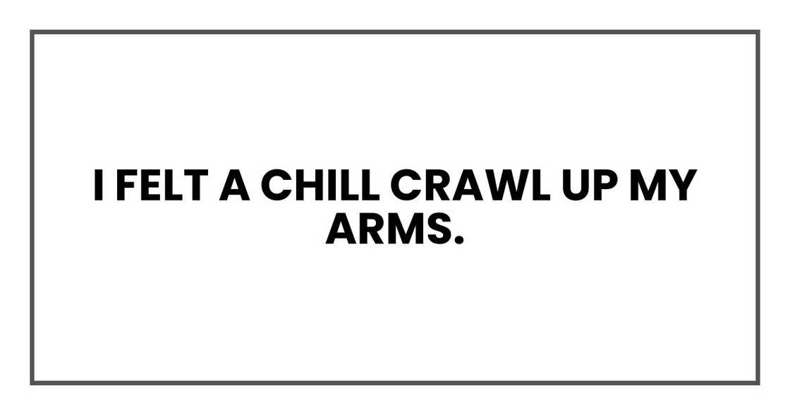 I felt a chill crawl up my arms.